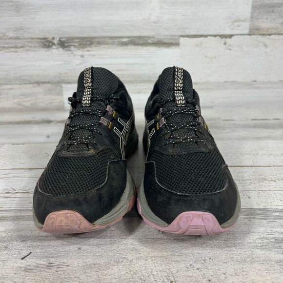 Asics Gel-Venture 8 Womens Athletic Shoes Black Lace Up Pink Soles Size 11 - Picture 4 of 7
